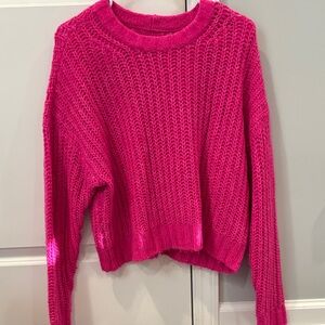 American Eagle Outfitters Fuchsia Knit Sweater